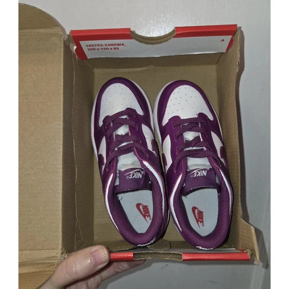 Nike Dunk Low (TDE) Toddler Sneakers Purple/White US 9.5 FB9107-110